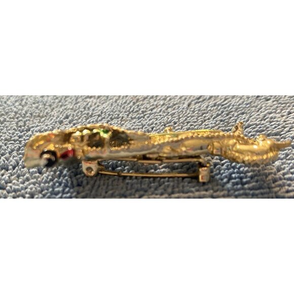 Vintage Brooch/pin Courting Couple Horse Sleigh Signed Gerrys Gold Tone - Picture 5 of 12